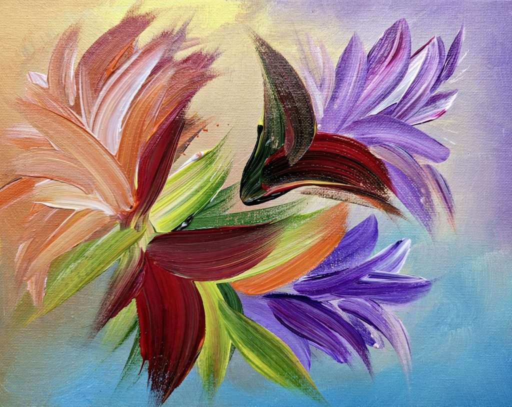 Joyful April. An abstract painting by Annette Price