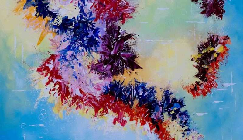 Diving into the Water Garden. An abstract painting by Annette Price.