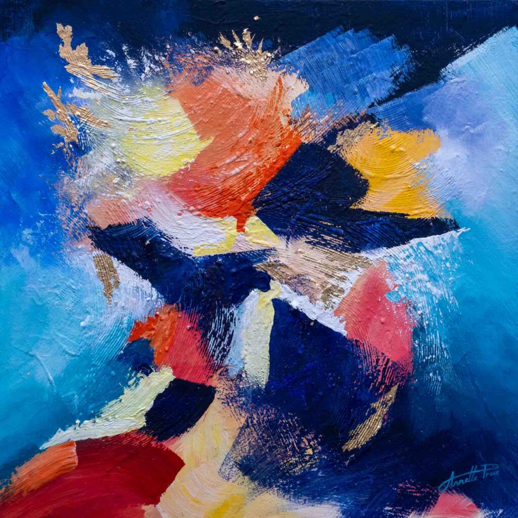 Ocean's Fury. Abstract panting on canvas by Annette Price