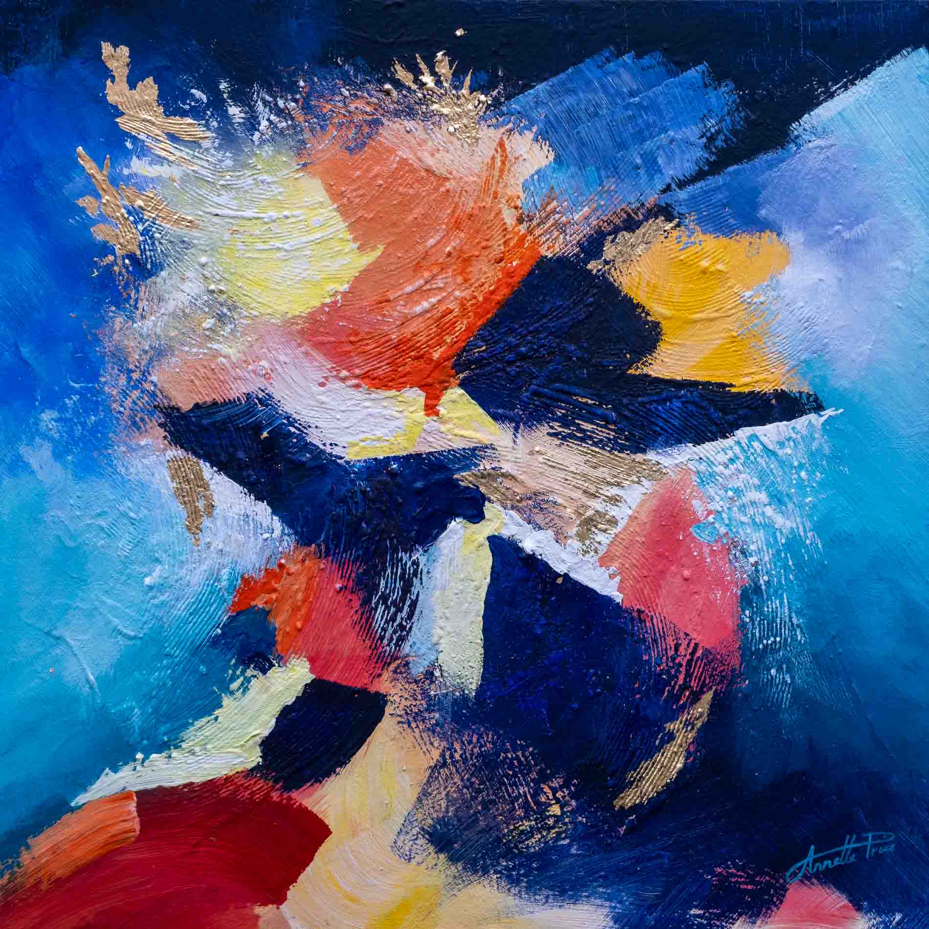 Ocean's Fury. Abstract panting on canvas by Annette Price