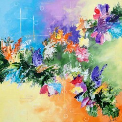 24 x 24" painting Magnolia Magic. 24 x 24" painting