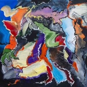 40 x 40 cm (16 x 16") Acrylic on stretched canvas Dreams Beneath the Stream