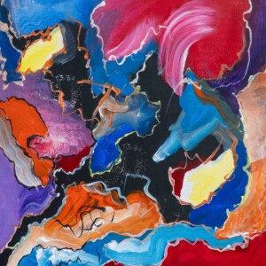 40 x 40 cm (16 x 16") Acrylic on stretched canvas Echoes of the Flow